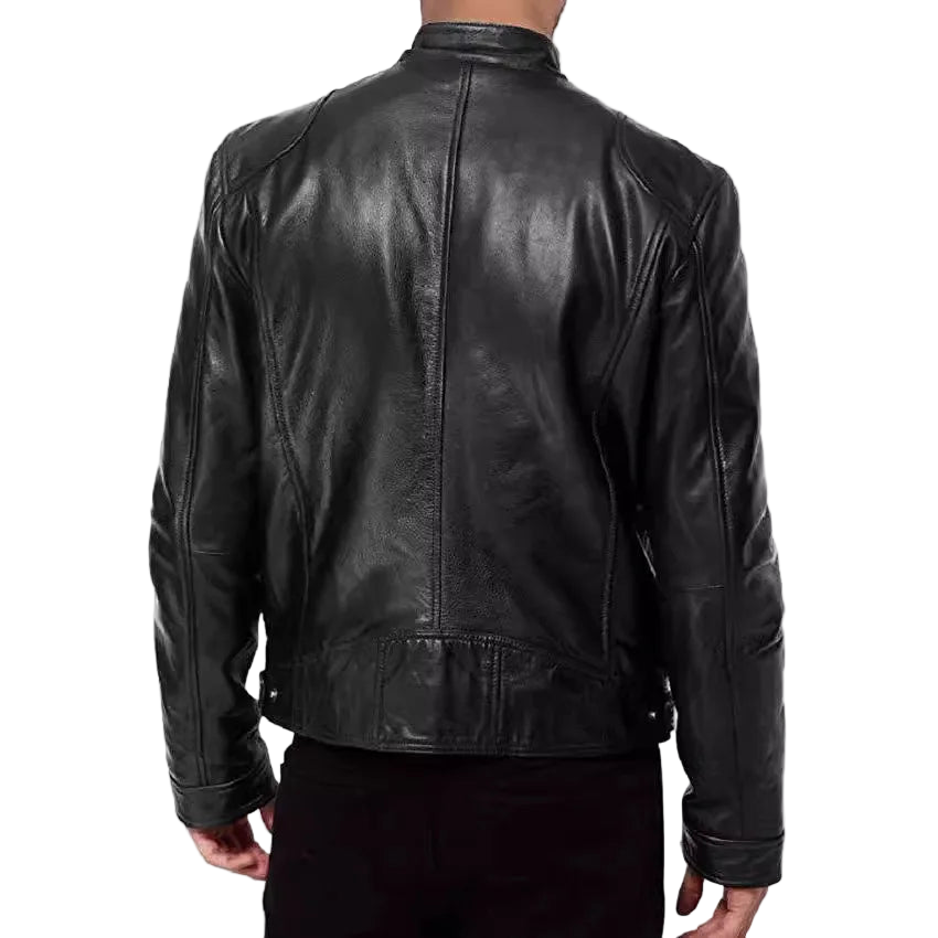 Faux leather biker jacket