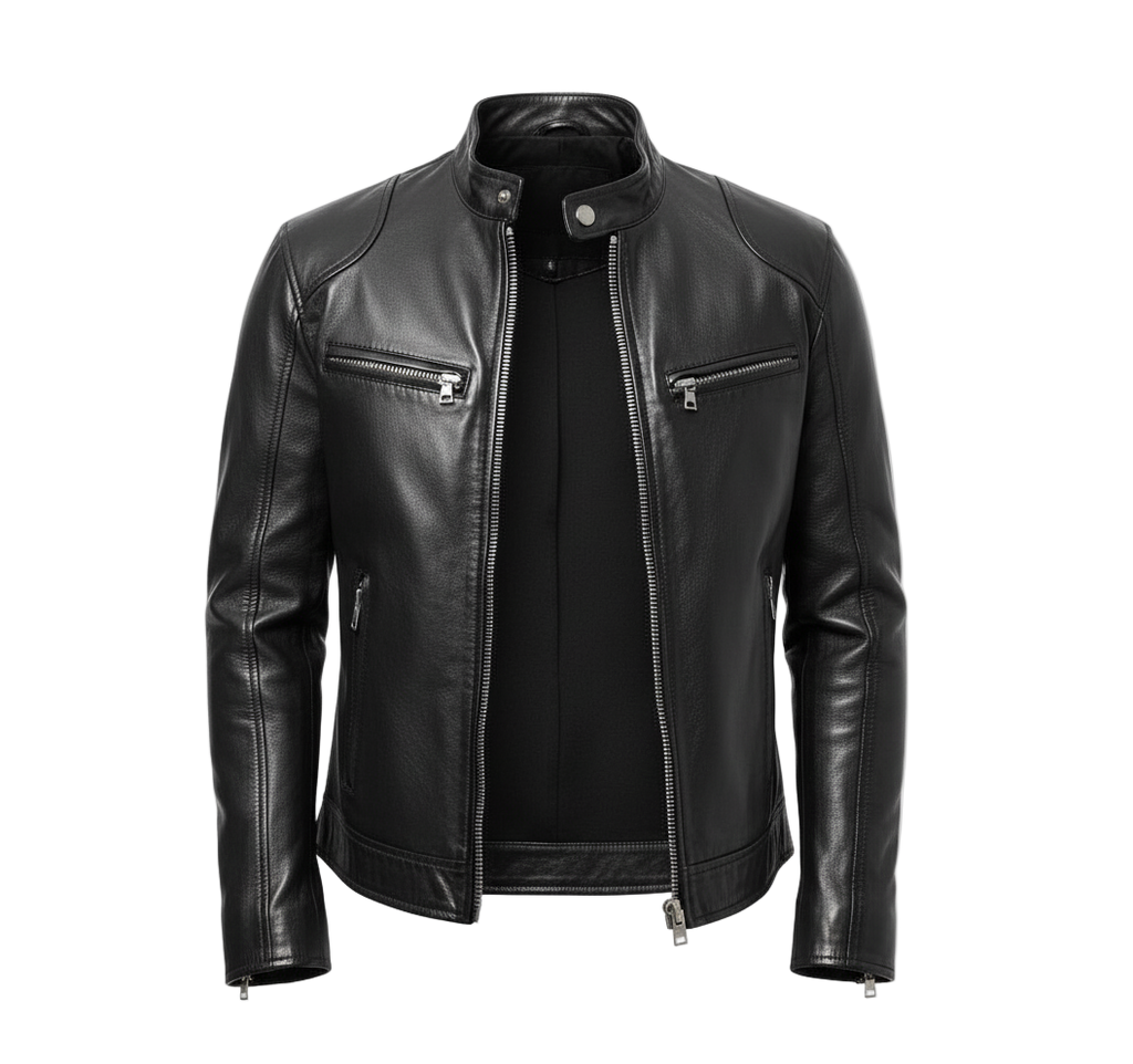 Faux leather biker jacket