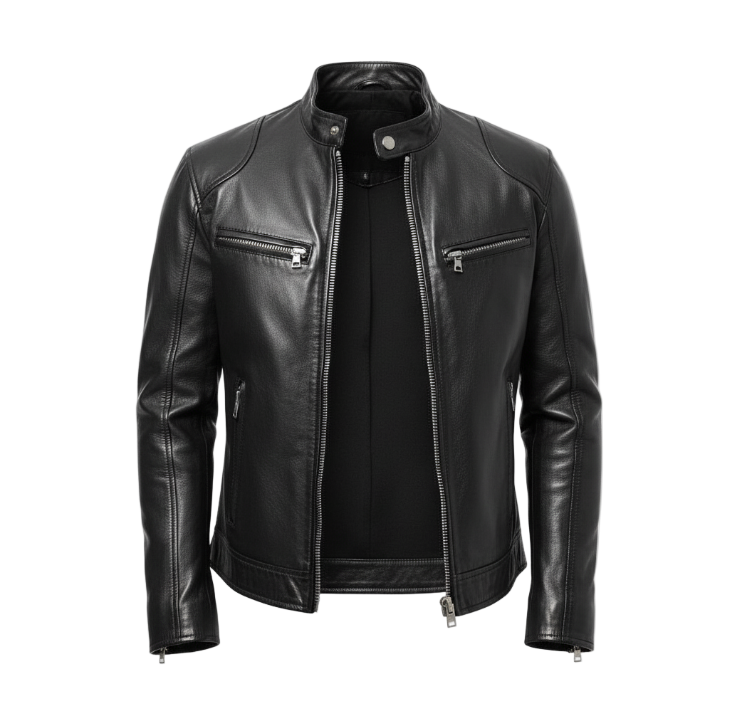Faux leather biker jacket